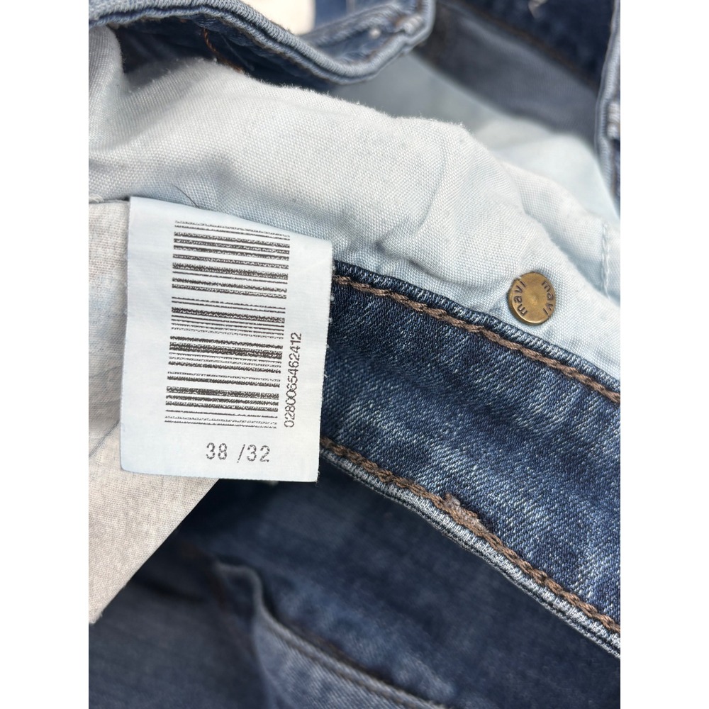Mavi Zach Straight Leg Mens Jeans 38x32 Dark Wash Stretch Denim Distressed - Picture 6 of 7